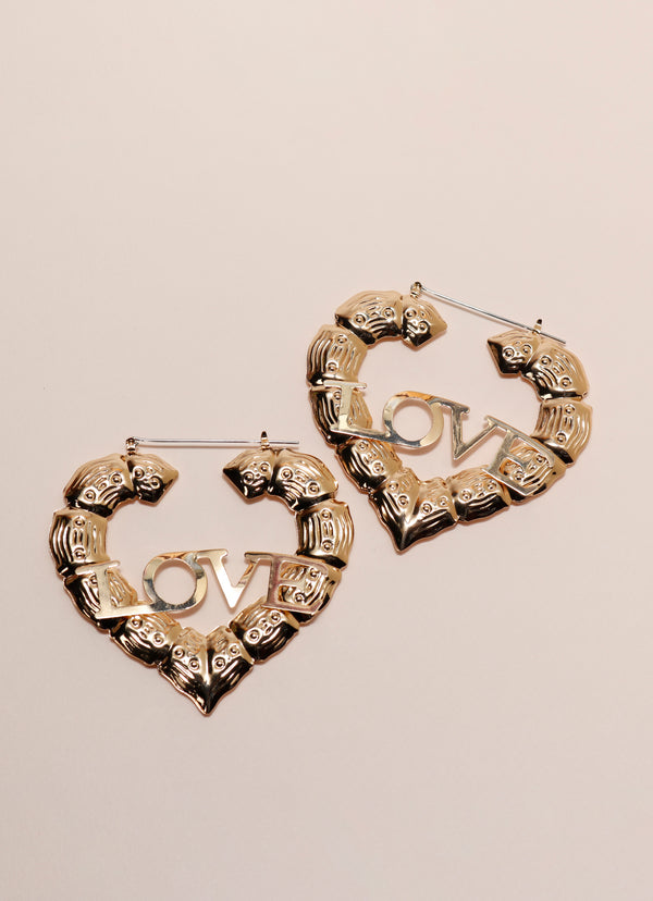 "All you need is love" statement earrings